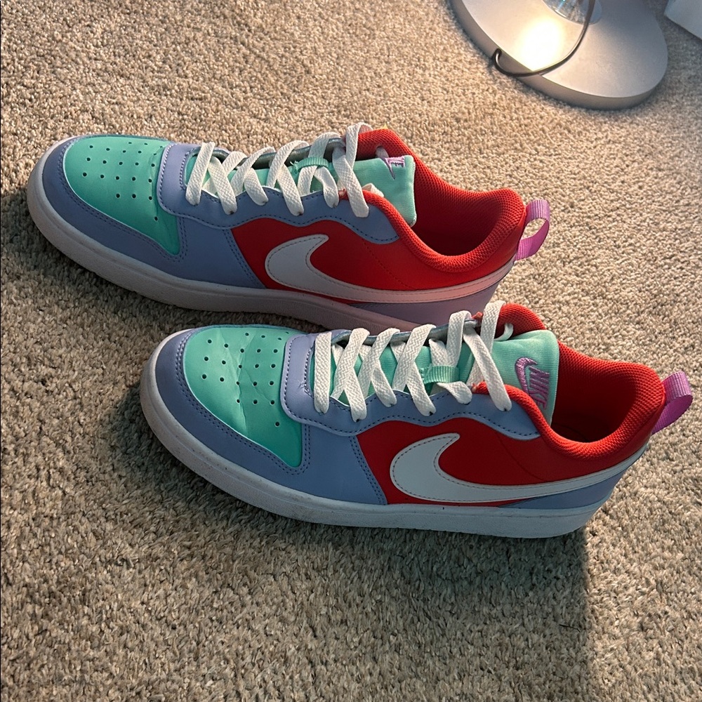 Nike Kids Sneakers in Red, Blue, and Green